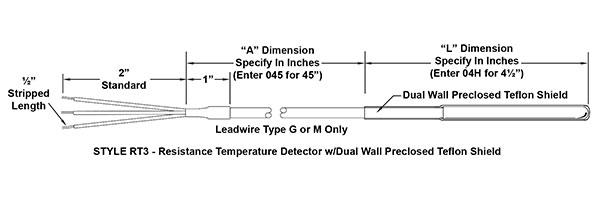 Resistance-Temperature-Detector-Teflon-Coated-RT3-Drawing-Spec