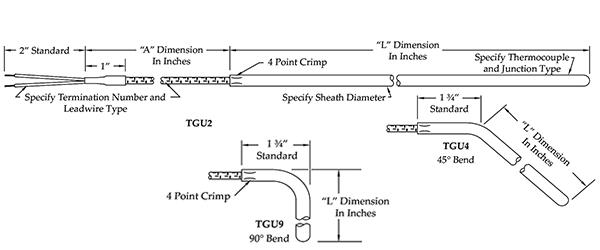 Thermocouple-Styles-TGU2-TGU4-TGU9